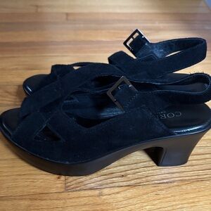 Cordani Black Suede Heeled Sandals